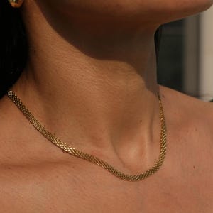18K Vergoldete Vintage Stil gewebte Halskette | Gold Halskette | Gold Ketten Halskette | Anlaufsichere Halskette | Frauen Gold Kette