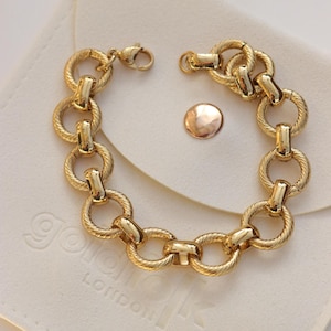 18K Gold Plated Vintage Style Bracelet | Gold Bracelet | Chunky Gold Bracelet | Gold Chain Bracelet | Chain Bracelet | Chunky Chain Bracelet