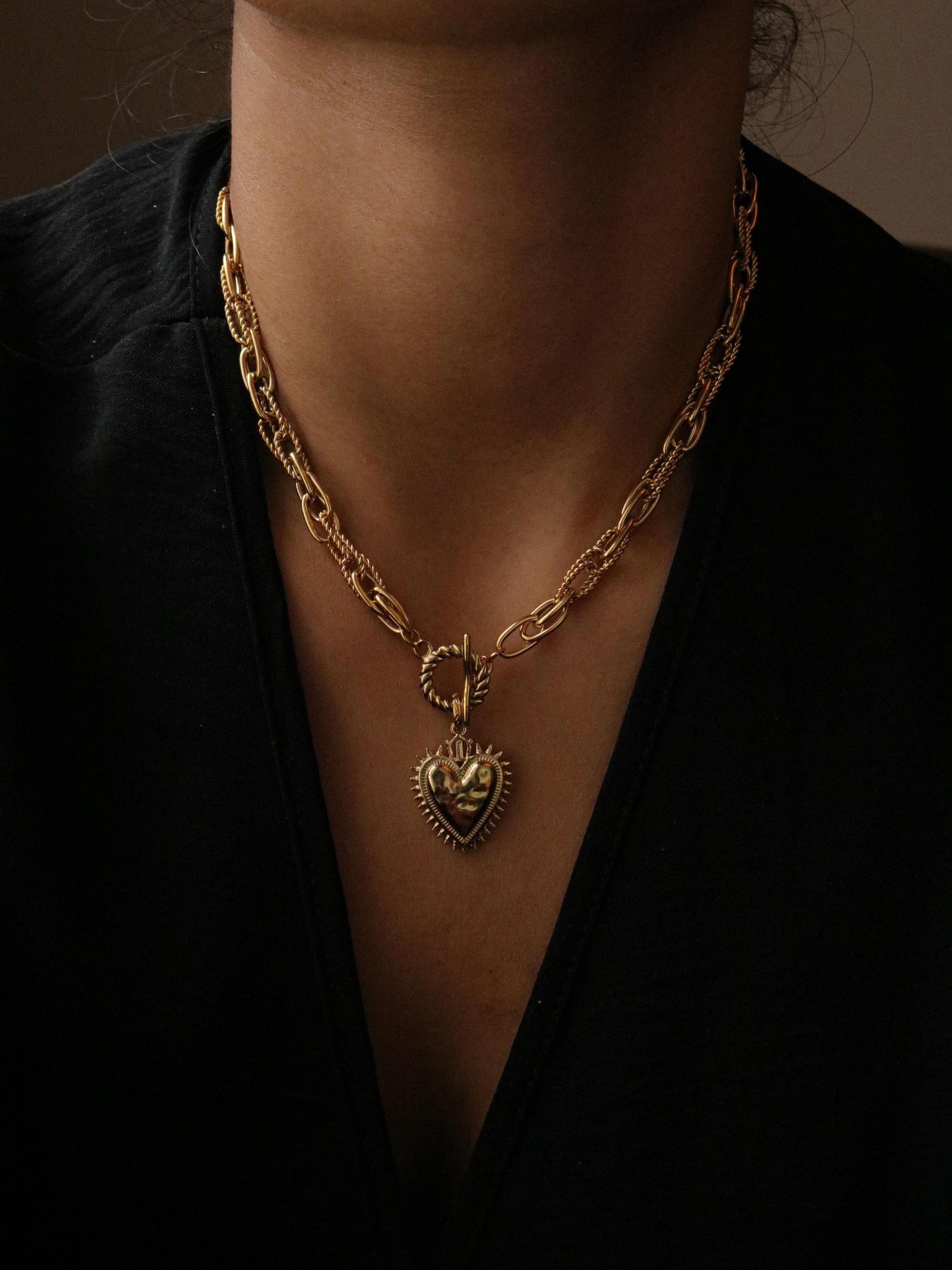 Antique heart pendant 18k - Etsy 日本