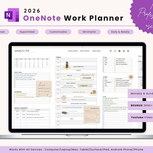 Work Diary Onenote Onenote Work Planner 2026: Professional Templates for Work (digital ...