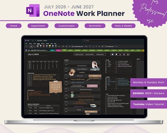 2026-2027 Mid Year OneNote Work Planner: Professional Templates for Work (Digital Download)
