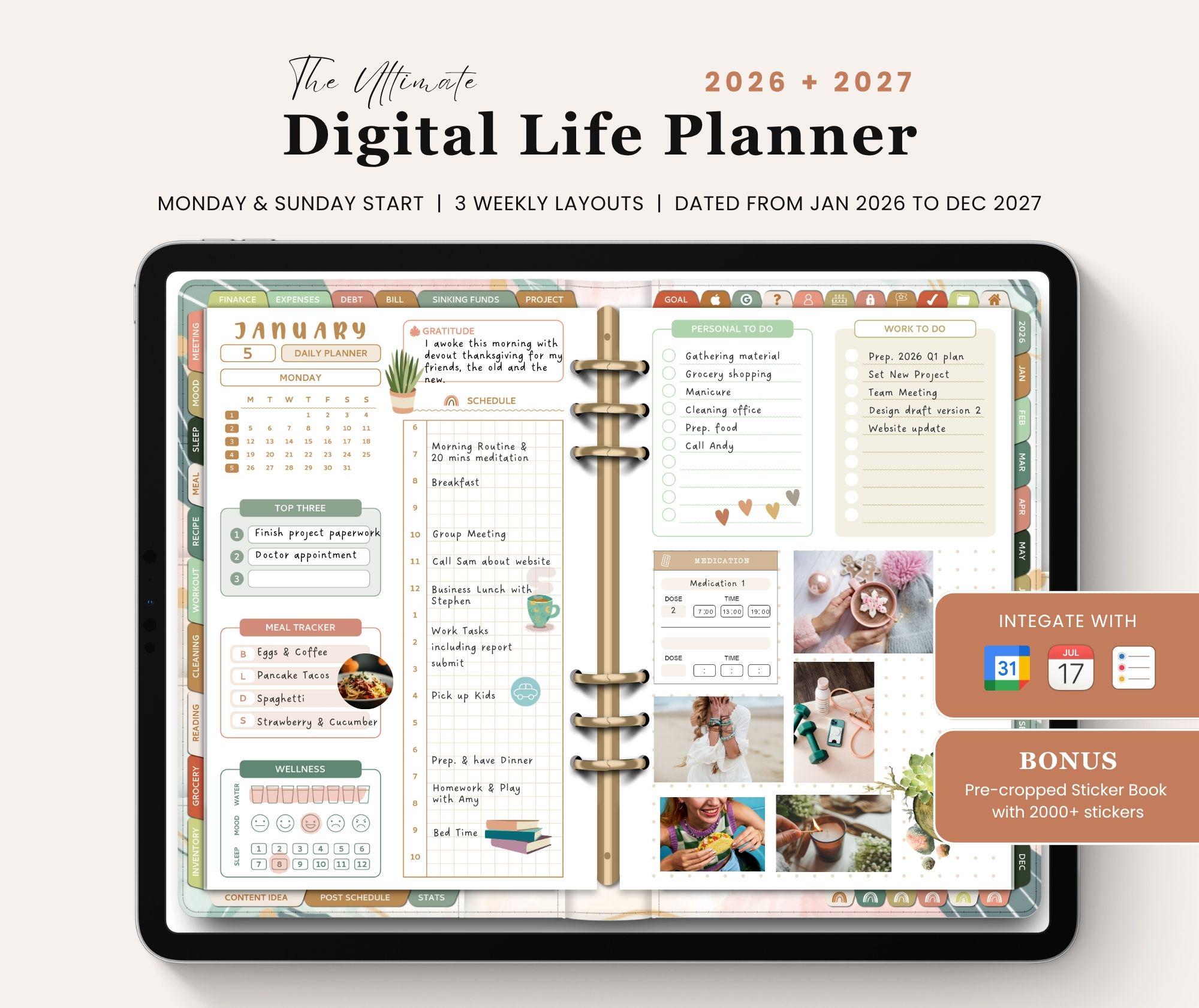 2026 2027 All-in-one Digital Life Planner, Goodnotes iPad Planner (PDF ...