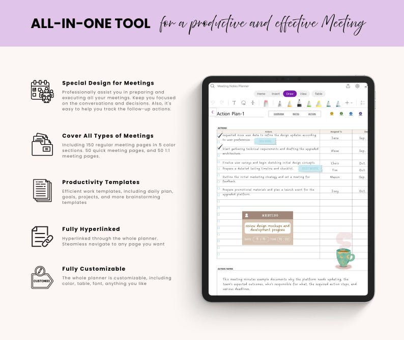 Onenote Meeting Notebook: Hyperlinked, Customizable, for Professional ...