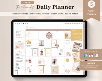 2026 Digital Planner, for iPad Android, Minimalist, Daily Weekly Monthly (Digital Download)