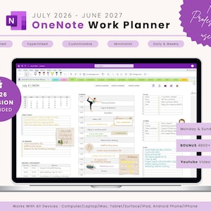 2026-2027 Mid Year OneNote-werkplanner: professionele sjablonen voor werk (digitale download)