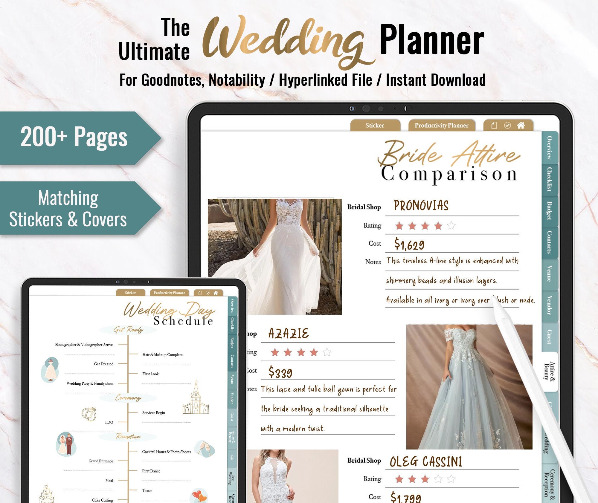 Wedding Planner Digital Wedding Journal Wedding Checklist Etsy UK