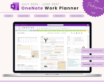 2026-2027 Mid Year OneNote Work Planner: Professional Templates for Work (Digital Download)