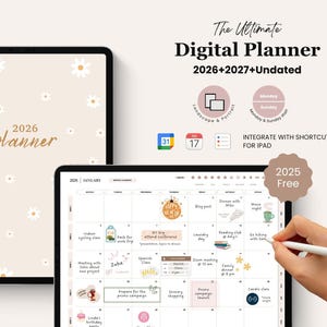 Minimalist Digital Planner Bundle: 2025, 2026, 2027, Undated, Boho Style (iPad, GoodNotes, Notability)