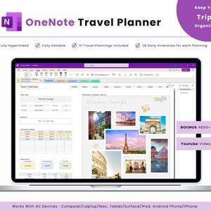 OneNote Travel Planner: Hyperlinked, Fully Customizable, Trips Organization (Digital Download)