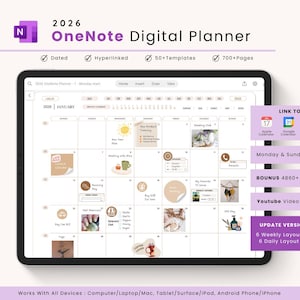 OneNote Digital Life Planner: 2026, Hyperlinked, All-in-One (Digital Download)