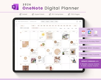 OneNote Digital Life Planner: 2026, Hyperlinked, All-in-One (Digital Download)