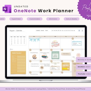 Undated OneNote Planner: Professional Work Template (Digital Download)