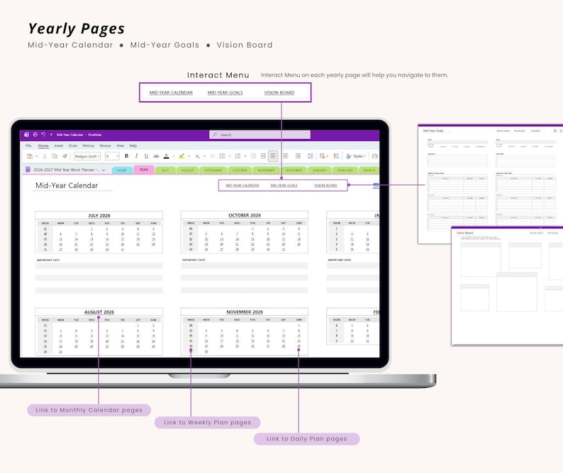 2026-2027 Mid Year Onenote Work Planner: Professional Templates for ...