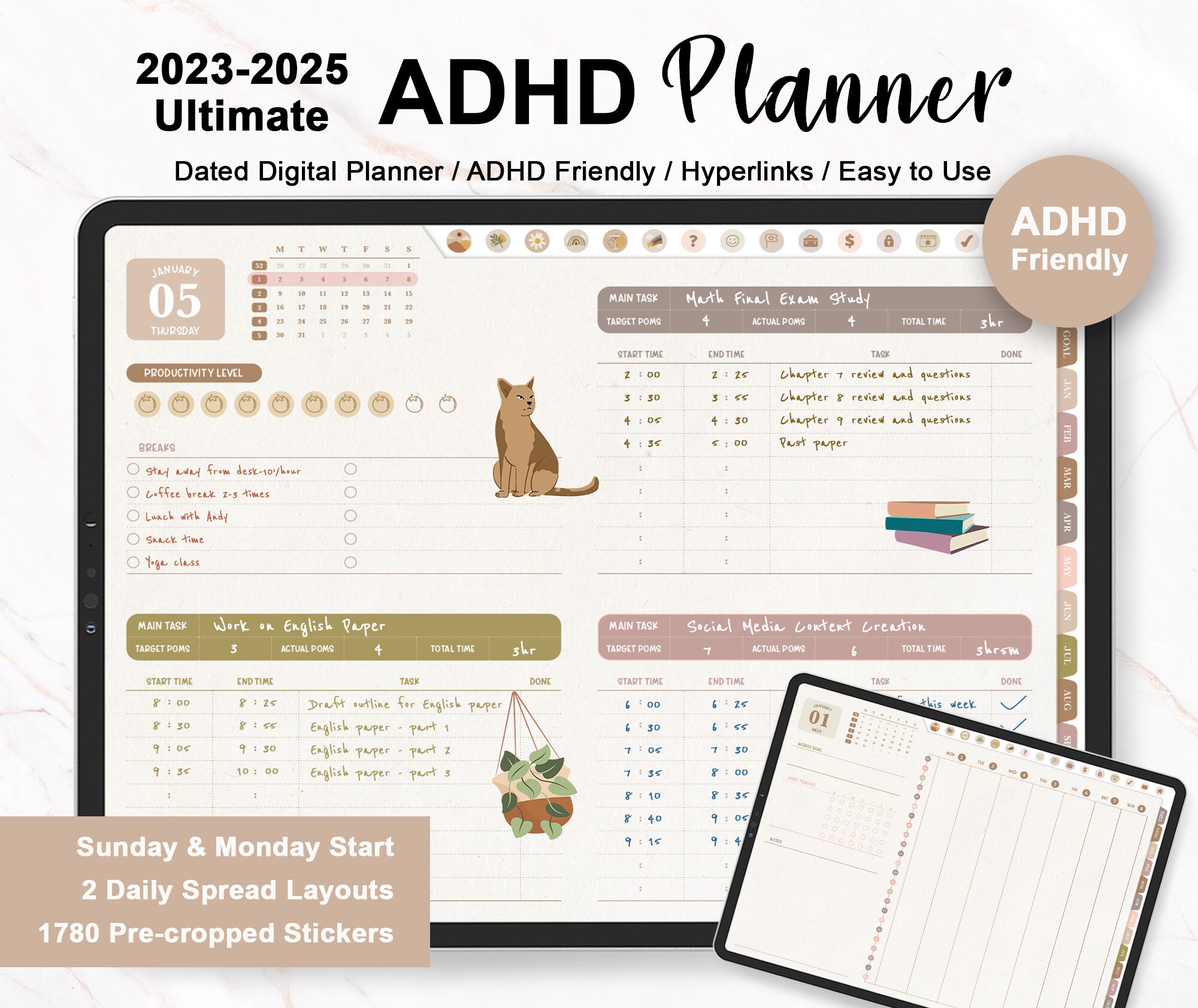 ADHD Digital Planner ADHD Daily Planner Adult ADHD Planner - Etsy
