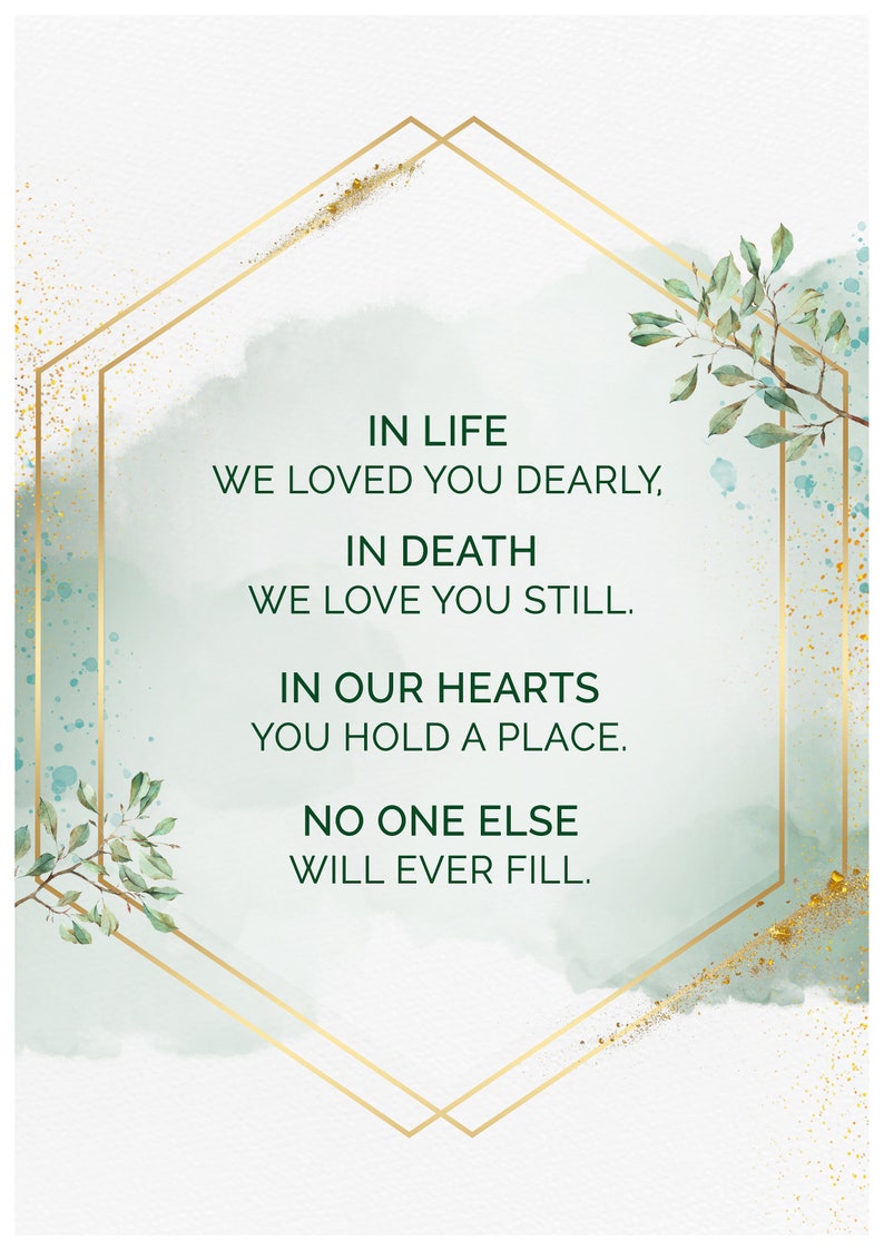 My Wife Whom I Loved Dearly In Life We Loved You Dearly in Death We Love You Still | Etsy