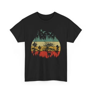 Forest Themed Shirt, Retro Pine Trees Sunset Shirt, Adventure Shirt, Nature Lover Gift, Camping Gift Shirt, Retro Forest Shirt,Outdoor Shirt