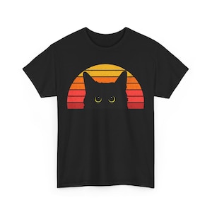 Black Cat Vintage Retro T-Shirt, Retro Vintage Black Cats, 80s Style, Cat Owner Funny, Cat Face 70s ,Black Cat Halloween Shirt ,Black Cats