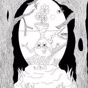Trippy Mushroom Coloring page