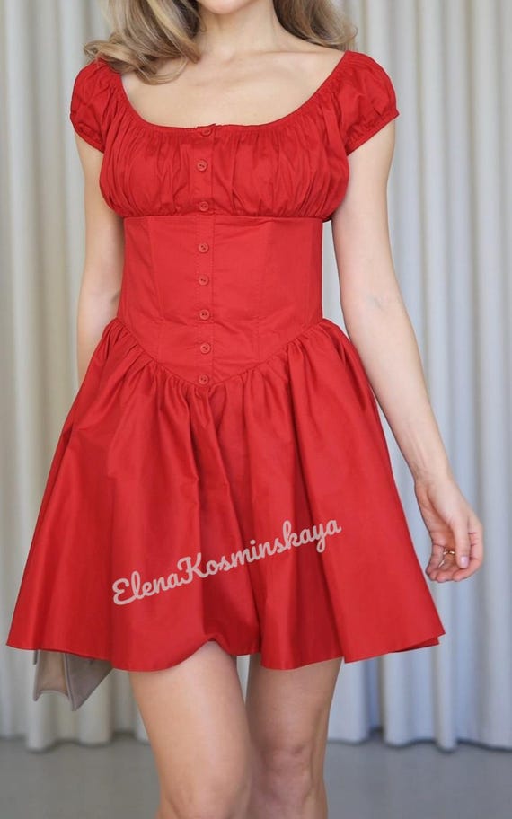 green emerald velvet dress Everyday 50's Flared Skirt in Red main image 1