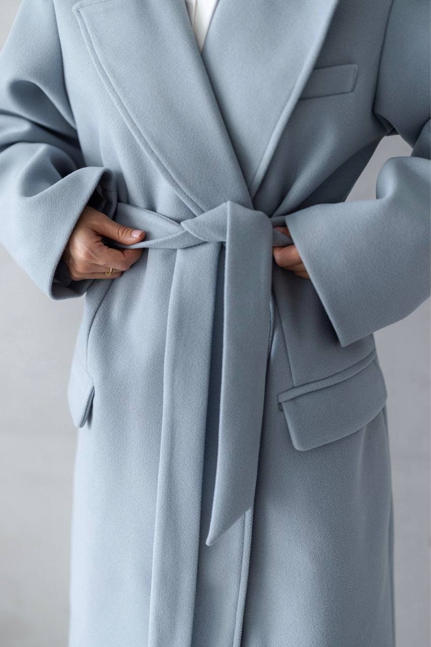 Powder blue wrap coat hot sale