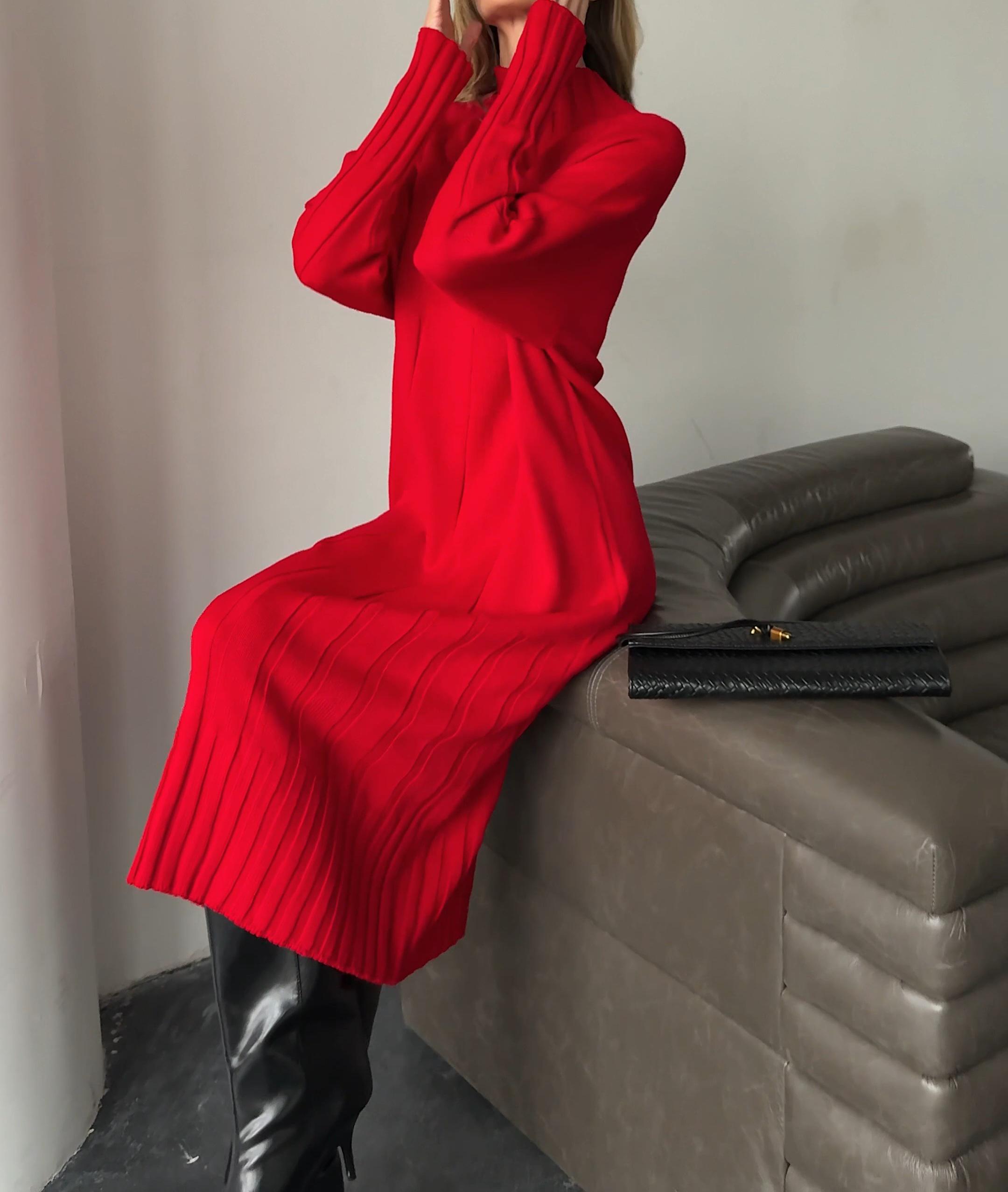midi red sweater dress women Amazon.com: Women's V Neck Wrap Sweater Dress Long Sleeve Cable Knit  Bodycon Mini Party Dress Casual Solid Color Pullover Jumper (X-Large,Red) :  Clothing, Shoes & Jewelry