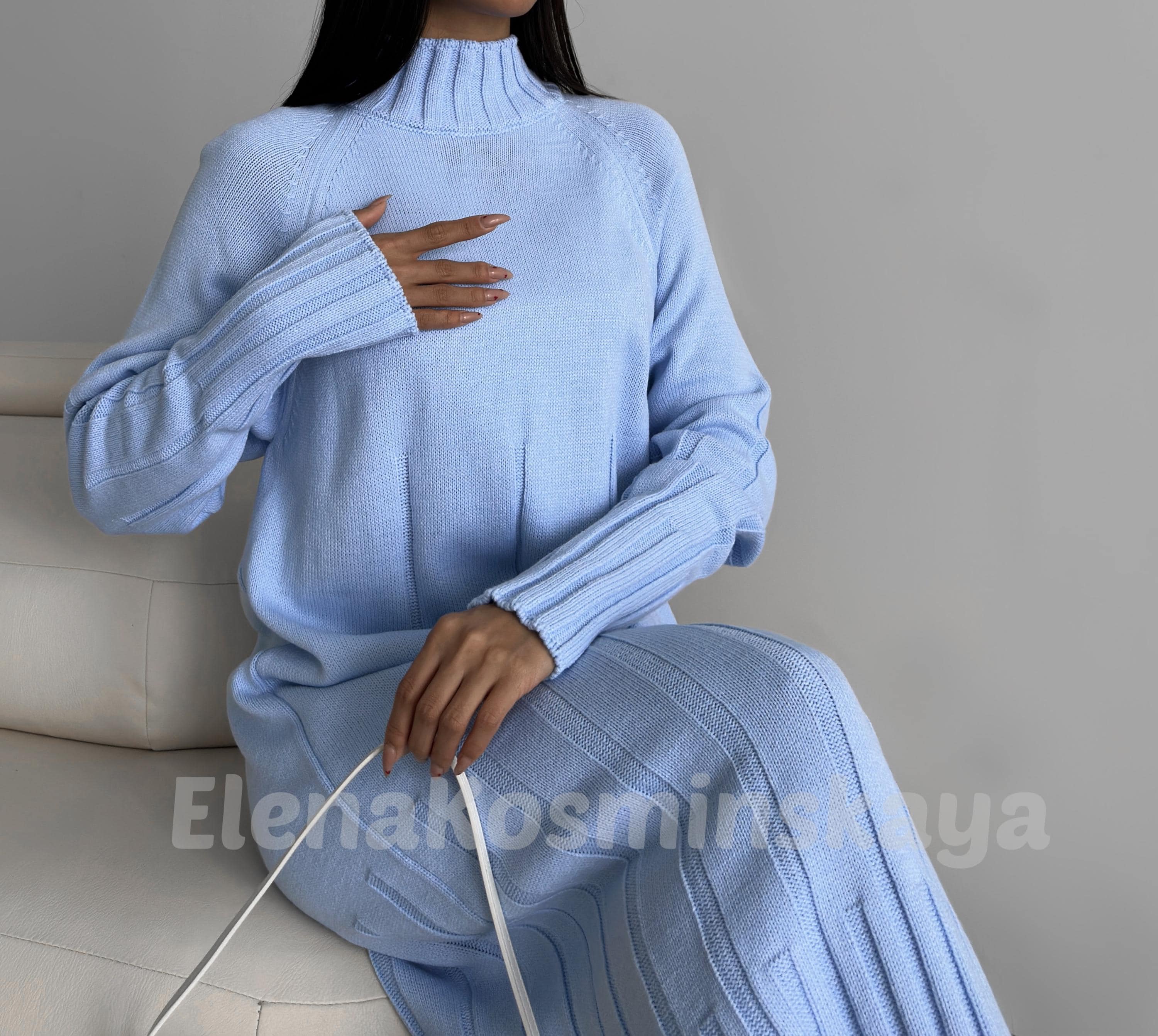 ice blue sweater dress Light Color:Drift x-styleCode:26RE5441 Hand Wash Cold Kimchi Blue Waterfall Chiffon