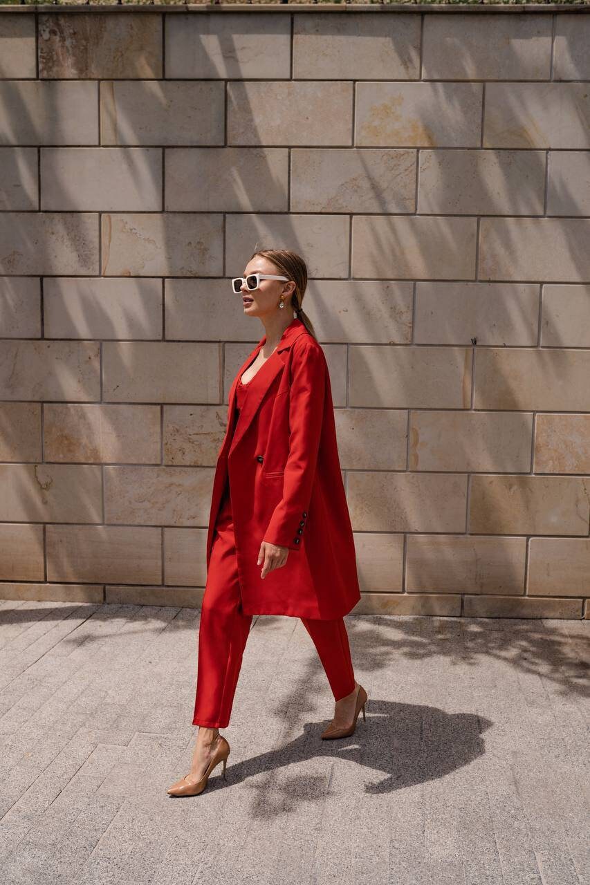 red suit pants women