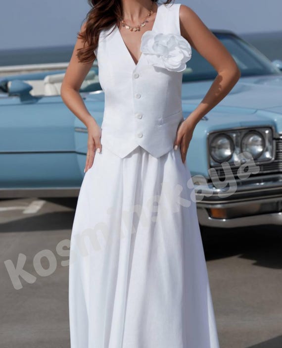 womens long linen dresses Montego Dress