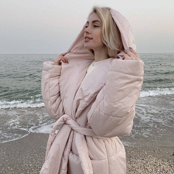 Cosy Hooded Blanket Coat main image 1