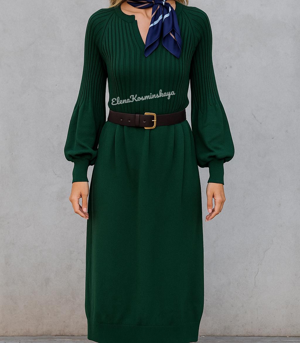 emerald green wool dress Green Emerald Merino Wool Knitted Midi Dress Cozy Winter Outfit Soft Wool  Sweaterdress