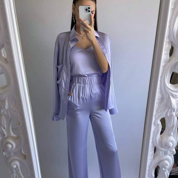 Lavender Designer Heavy Semi-Stitched Pant Suit With Embroidery Work