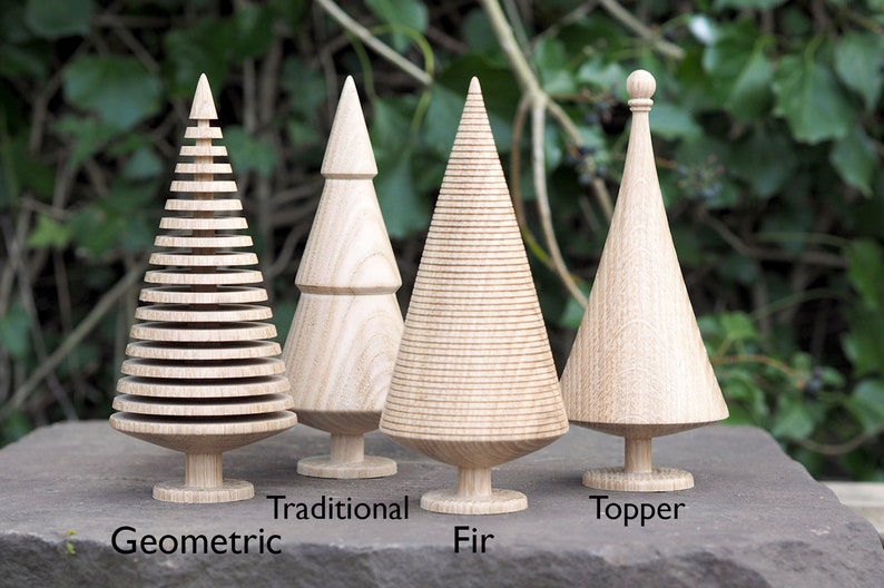 Handmade Wooden Christmas Trees Scandi Style Christmas Decor Handmade Wooden Christmas Ornament Table decoration Xmas Gift Set of four - Large