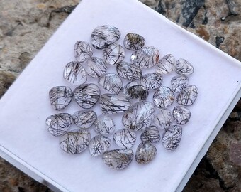 Schwarze Rutilquarz Rose Cut Edelsteine: 20 Karat, Schmuckherstellung