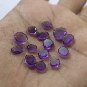 14 Piece Natural Amethyst Faceted Irregular Shape Slice, Purple Blue Brazilian Amethyst Loose Gemstone For Jewelry Making