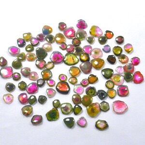 8X9MM 2 Pieces 4.20 Carats. Approx NL FE206 Natural Watermelon Tourmaline Carved Fancy Slice AAA+Quality Loose Gemstone Size