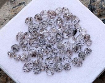Schwarze Rutilquarz Rose Cut Edelsteine 61 Stück 40 Karat