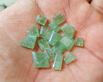 Green Strawberry Quartz: 30 Carat Lot, Fancy Cut Gemstones 16 pcs