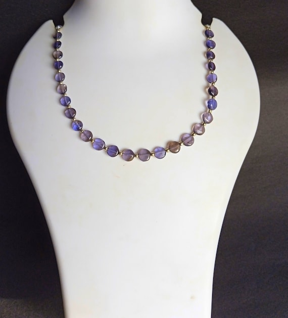5.5 to 6 MM Blue Iolite Beads 8 Inch, 25 Carats Natural Purple 