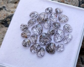 Schwarzer Rutilquarz Rose Cut Edelsteine: 15 Karat Schmuckzubehör