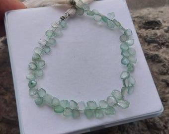Mint Bi-Color Tourmaline Slice Bead Strand: 35 Carat, 8 Inch
