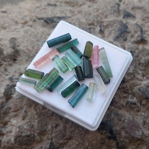 7 to 15 MM Pencil Multi Tourmaline, Natural Tourmaline Stick RAW Rough 23 Piece, Tourmaline Pencil Shape Loose Gemstone