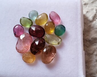 Lot de 10 carats de tourmaline multicolore : rose à facettes, non traitée
