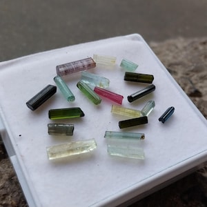 6 to 14 MM Multi Tourmaline Stick, Natural Tourmaline RAW Rough 20 Piece, 18.5 Carats Tourmaline Pencil Gemstone For Making Jewelry