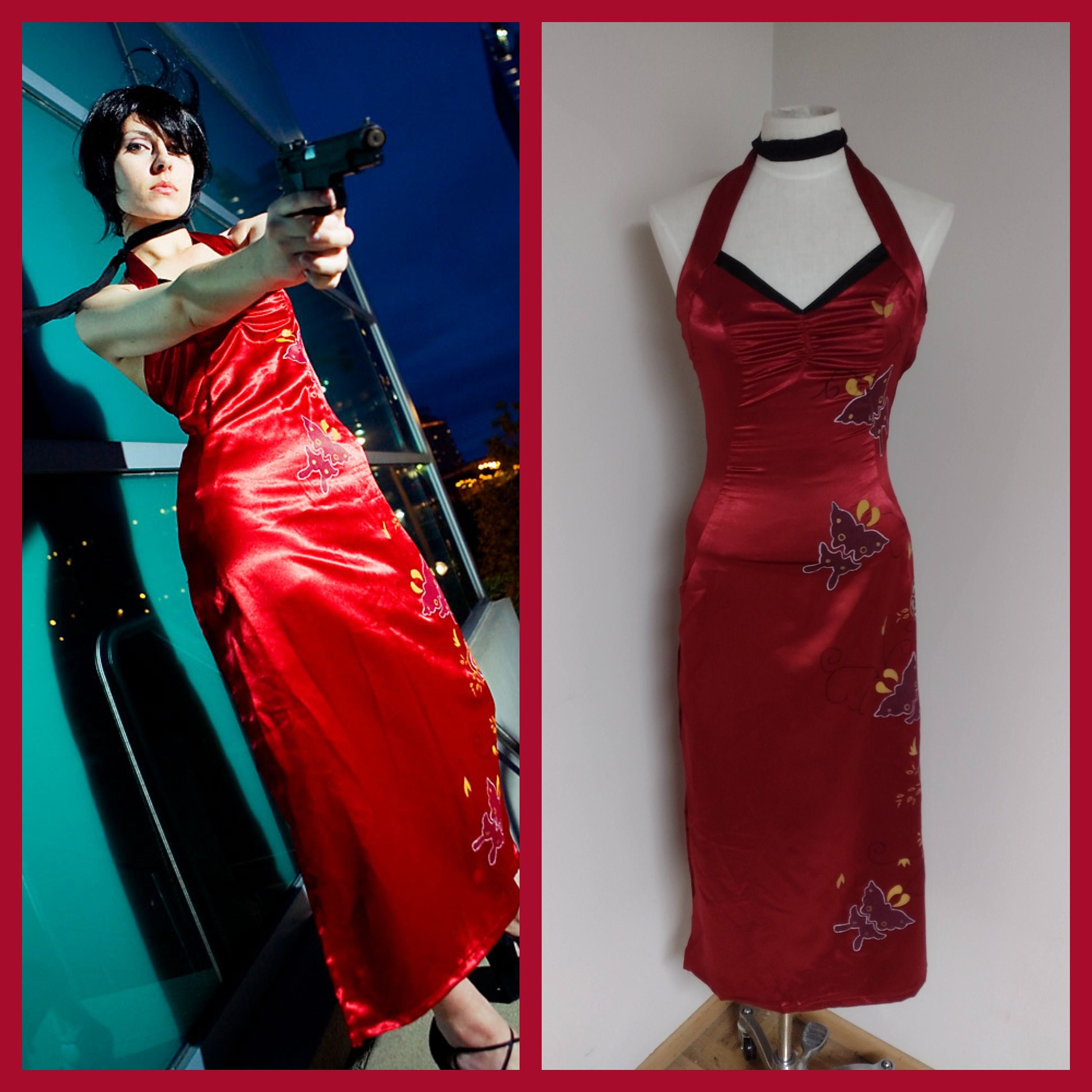 Resident Evil 5 Movie Ada wong Blue Dress Cosplay Costume