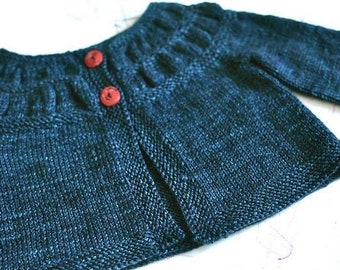 Baby Tea Leaves Cardigan sport weight knitting PATTERN pdf baby toddler Melissa LaBarre in Madelinetosh Pashmina