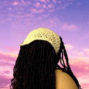 pastel crochet cottagecore tie-on bandana hair accessory