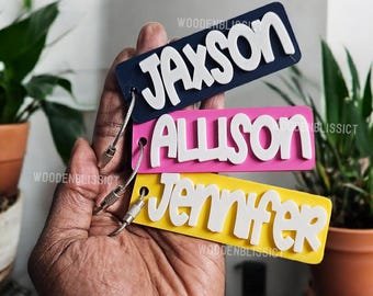 Backpack Bag Tags, 3D Printed Personalized School Backpack Tag, Gift for Kids, Lunch Box Name Tag, Sports Bag Keychain, Diaper Bag Tag 004