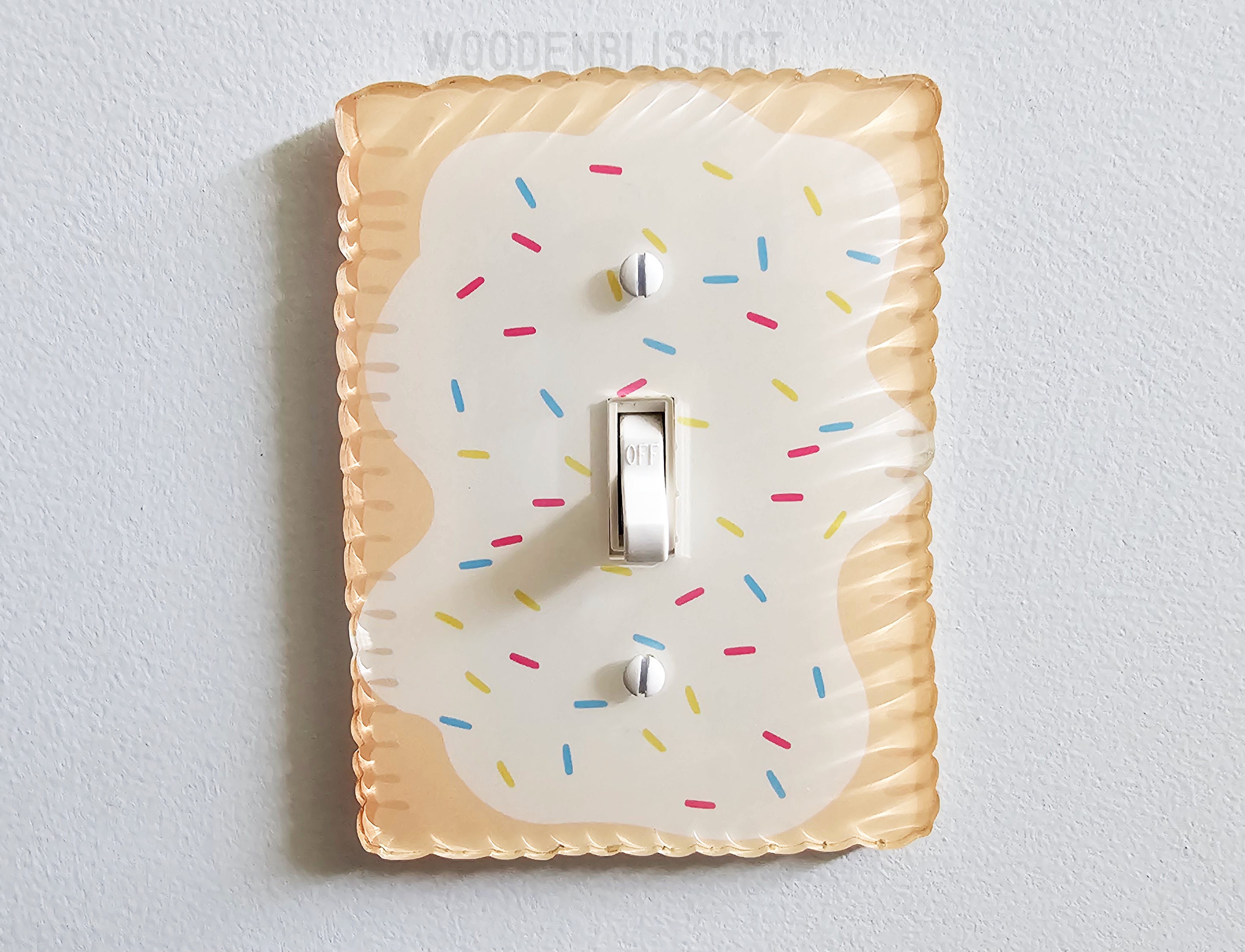 Toaster Breakfast Pastry Light Switch Cover, Laser Cut Acrylic, Home Decor, Single Standard or Rocker Switch option, Renter Friendly