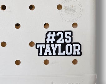 Custom Sports Athlete Bogg Bag Name Charm, Personalized Accessory for Beach Tote, 3D Printed Lightweight Bag Tag, Summer Tote 003