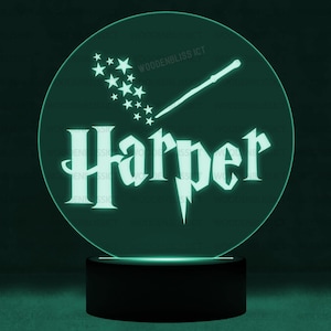 Magic Wizard Name LED Night Light, Personalized Night Light, Kid Gifts, Christmas Present, Holiday Decor